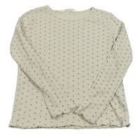 Béžové puntíkaté žebrované triko H&M