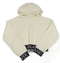 Krémová crop mikina s kapucňou River Island