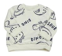 Biela mikina s dinosaurami F&F