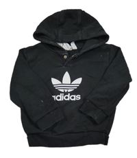 Čierna mikina s logom a kapucňou Adidas