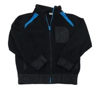 Čierna fleecová prepínaci mikina s vreckom M&S