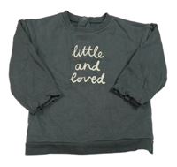 Tmavosivá mikina s nápisom zn. Tu