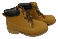 Nové - Hnědé kotníkové koženkové boty vel. 37