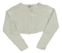 Biele rebrované svetrové bolerko Topolino