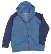 Modro-tmavomodrá melírovaná prepínaci mikina s kapucňou Yigga