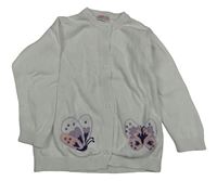 Biely prepínaci sveter s motýly