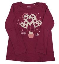 Vínové triko se srdíčky a kočkami Topolino