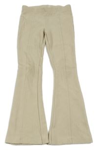 Béžové žebrované flare legíny Zara