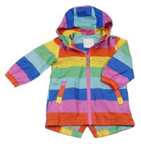 Barevná pruhovaná šusťáková jarní parka s kapucí Next