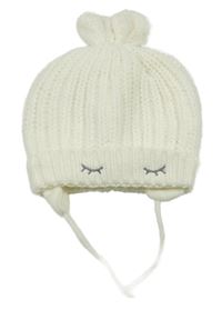 Smotanová pletená čapica s  s uškami C&A