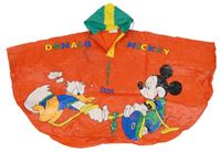 Červená pláštěnka s Mickeym s Donalem a kapucí - pončo
