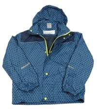 Petrolejovo-tmavomodrá šusťáková jarní bunda s hvězdami a kapucí Alive