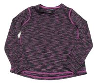 Černo-šedo-tmavorůžové melírované sportovní triko