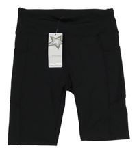 Nové - Černé sportovní elastické kraťasy Dunnes