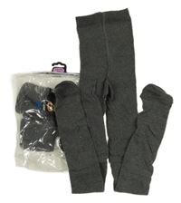 Nové - 2x tmavosivé melírované pančuchy George