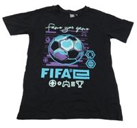 Černé tričko s fotbalovým míčem