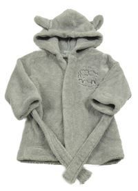 Sivý chlpatý župan s ovcí a kapucňou JBC