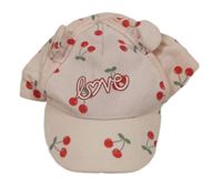 Ružová šiltovka s třešněmi a nápisom Dopodopo