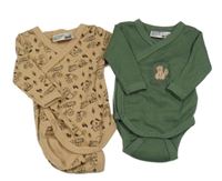 2x zavinovací body - khaki s bobrem + hnědé s bobry Ergee