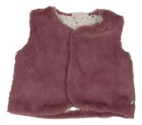 Staroružová kožušinová podšitá vesta Liegelind