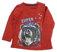 Vínové triko s medvědem Lupilu