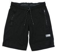 Černé teplákové kraťasy s nášivkou Jack & Jones