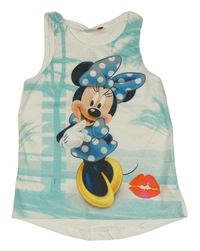 Bielo-tyrkysový top s Minnie Disney