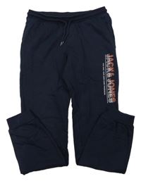 Tmavomodré tepláky s logom Jack & Jones