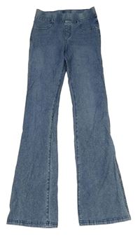 Modré melírované flare džegíny H&M