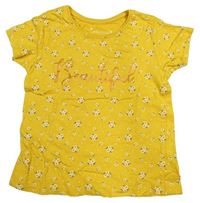 Žluté květované tričko s nápisem Primark