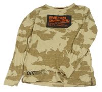Béžové army triko s nápisem Chapter young