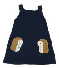 Tmavomodré svetrové na traké šaty s ježkami George