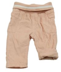 Světlerůžové podšité manšestráky s úpletovým pasem S. Oliver