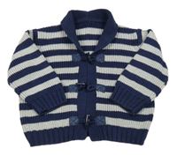 Tmaovmodro-sivý pruhovaný prepínaci sveter Matalan