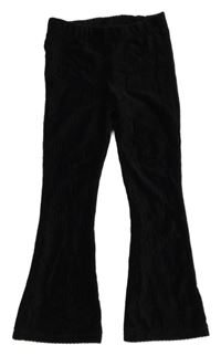 Černé sametové flare legíny 