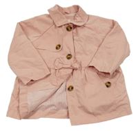 Světlerůžový šusťákový jarní kabát s mašlí Tu