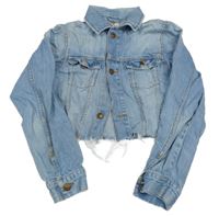 Svetlomodrá crop rifľová bunda H&M