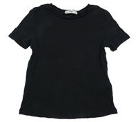 Tmavomodré crop žebrované tričko C&A