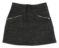 Čierna koženková sukňa so zipy F&F