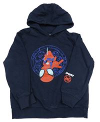 Tmavomodrá mikina so Spidermanem a kapucňou Marvel