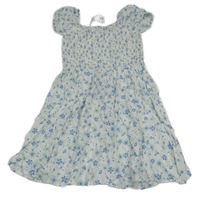 Nové - bílo-modré květované lehké šaty Pep&Co