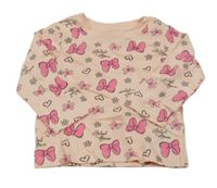 Růžové triko s mašličkami Disney