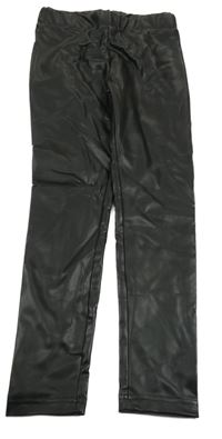 Čierne koženkové legíny