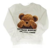 Biela ľahká mikina s medvěďom