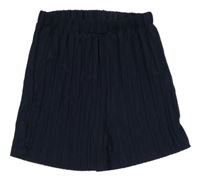 Tmavomodré rebrované ľahké kraťasy shein