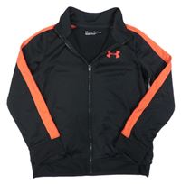 Čierna športová funkčná prepínaci mikina s korálovým pruhom a logom Under Armour