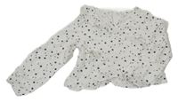 Bílá lehká crop halenka s černými hvězdičkami Pep&Co
