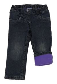 Tmavomodré zateplené skinny rifle Lupilu