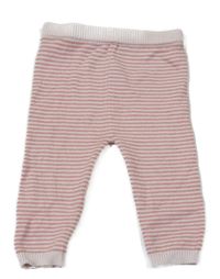 Růžovo-smetanové pruhované pletené kalhoty M&S