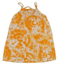 Oranžovo-biele batikované ľahké šaty H&M